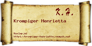 Krompiger Henrietta névjegykártya